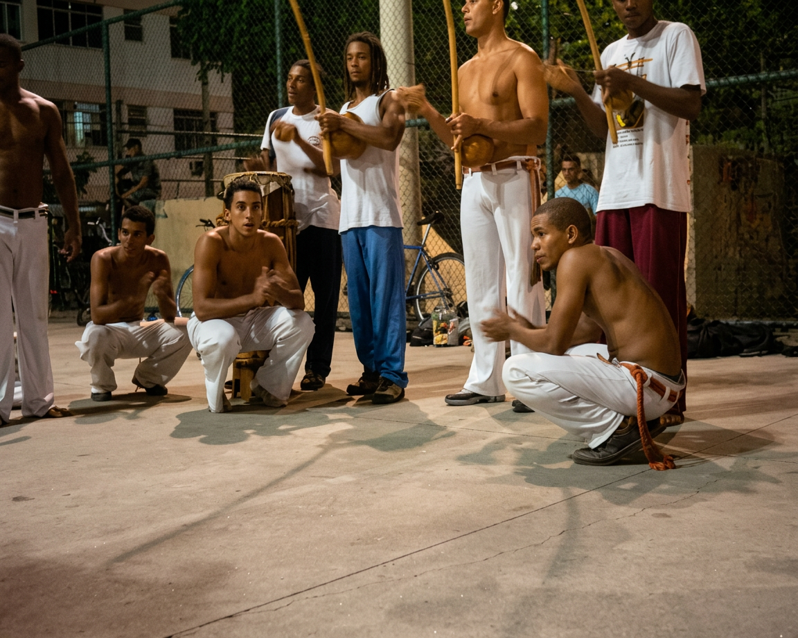 Na roda de capoeira